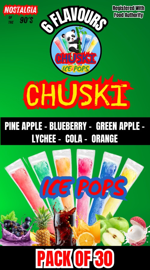 6 HOT SELLING FLAVORS PACK OF 30 ICE POPS - Rs. 750