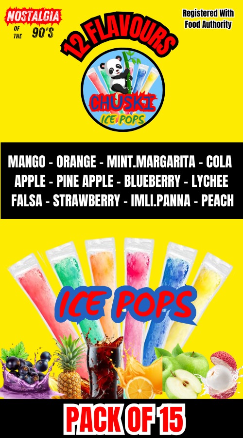 ALL 12 FLAVORS PACK OF 15 ICE POPS - Rs. 400